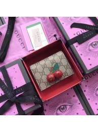 Gucci GG Supreme Card Case with Cherries 476050 Red HY19600ki86
