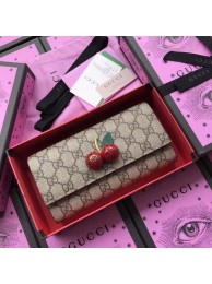 Gucci GG Supreme Continental Wallet with Cherries 476055 Red HY12897jf20