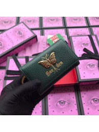 Gucci GG Supreme key case butterfly 519801 green HY13498Pf97