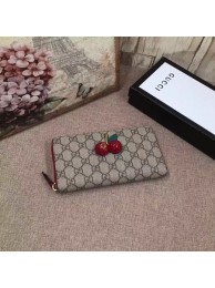Gucci GG Supreme zip around wallet with cherries 476049 Red HY2348Ri95