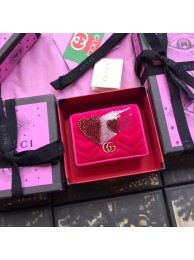 Gucci GG velvet Marmont card case 466492 rose HY2693pk20