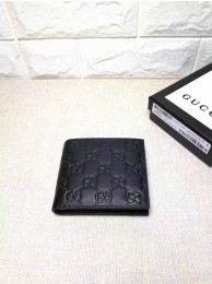 Gucci Guccissima Leather Wallet 473922 Black HY1928Rk60
