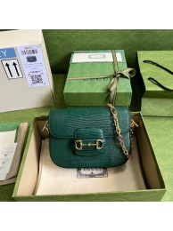 Gucci Horsebit 1955 lizard mini bag 675801 green HY7614Oq54