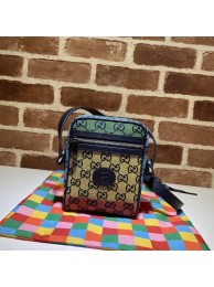 Gucci Horsebit 1955 mini bag 658659 red&yellow&green& powder HY8053SS41