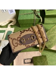 Gucci Horsebit 1955 wallet with chain 621892 brown HY1784Oj66