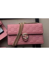 Gucci Icon Gucci Signature Chain Wallet 409340 Pink HY3388Rk60