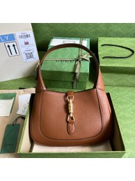 Gucci Jackie 1961 mini natural grain leather hobo bag 637091 brown HY15914MB38