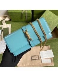 Gucci Jackie 1961 ostrich chain wallet 652681 sky blue HY6191TP23