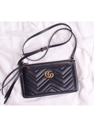 Gucci Laminated leather small shoulder bag 453878 black HY869MO84