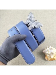Gucci leather belt with butterfly 499553 blue HY5509Hn31