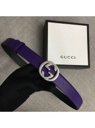 Gucci Leather belt with Double G buckle 406831 purple HY18146JD63