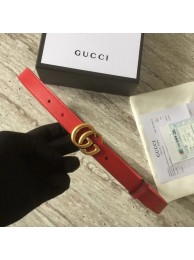 Gucci Leather belt with Double G buckle 409417 red HY15067Lo54
