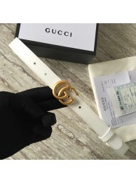 Gucci Leather belt with Double G buckle 409417 white HY16433Tk78