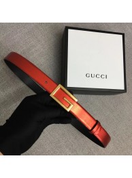 Gucci Leather belt with G buckle 523305 red HY16087Ym74