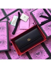 Gucci Leather Continental Wallet 456116 Black HY14590vK93