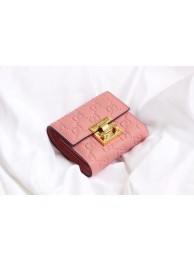 Gucci Leather french flap wallet 453155 pink HY9817yj81