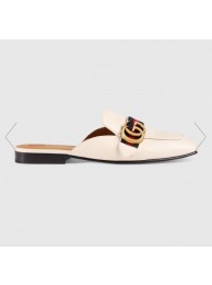 Gucci Leather Slippers And Mules For Women GG30214 White HY4696pB23