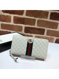 Gucci Leather zip around wallet with Double G 536450 white HY20612np57