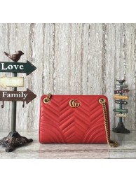 Gucci Marmont Ophidia Calfskin Leather Shoulder Bag 505033 Red HY21028UE80