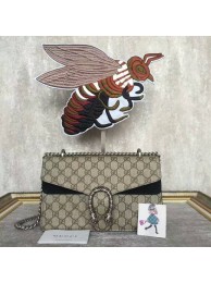 Gucci Medium Dionysus GG Canvas Shoulder Bag 400249 Black HY12939LG44