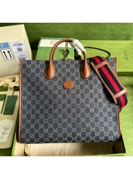Gucci Medium tote with Interlocking denim G 674148 Blue HY388SS41