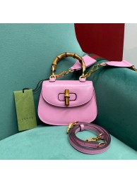 Gucci Mini top handle bag with Bamboo 686864 pink HY17585Wi77