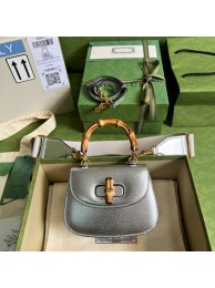 Gucci Mini top handle bag with Bamboo 686864 silver HY14906OG45