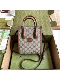 Gucci Mini tote bag with Interlocking G 671623 Brown HY1468Tk78