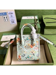 Gucci Mini tote bag with Interlocking G 671623 light blue HY17735lk46