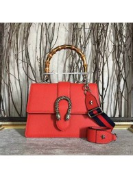 Gucci Now Bamboo Lichee Pattern Leather Top Handle Bag 448075 Red HY7241OG45