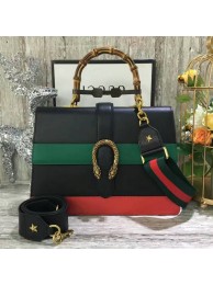 Gucci Now Bamboo Shopper Bag 421999A Black&Green&Red HY2800hT91