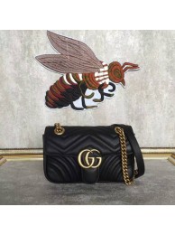 Gucci Now GG Marmont Mini Shoulder Bag 446744 Black HY4094Gh26