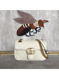 Gucci Now GG Marmont Mini Shoulder Bag 446744 White HY12435KX51