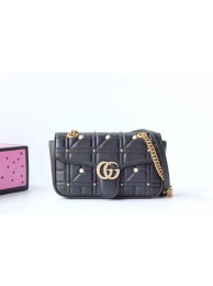 Gucci Now Marmont Mmatelasse Shoulder Bag 443497 Black HY19410Wi77