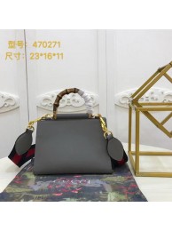 Gucci Nymphaea Leather mini Bag 470271 Grey HY8512bT70