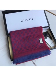 Gucci OBLIQUE STOLE IN WOOL AND CASHMERE GG55620 rose&blue HY3459Rc99