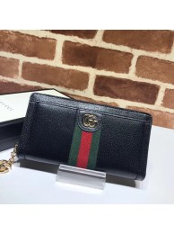 Gucci Ophidia leather zip wallet 523154 black HY4959Kf26
