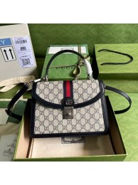 Gucci Ophidia small top handle bag with Web 651055 blue HY24194Fh96