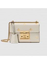 Gucci Padlock Bee Star small shoulder bag 432182 White HY3095rf73