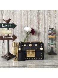 Gucci Padlock Calfskin Leather Shoulder Bag 432182 Black HY6516De45
