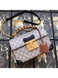 Gucci Padlock GG small bamboo shoulder Backpack 603221 black&brown HY21251Eb92