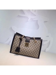 Gucci Padlock GG Supreme Canvas Shoulder Bag 479197 Black HY20335vj67
