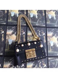 Gucci Padlock small GG Pearl shoulder bag 409487 black HY2904HB29