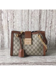 Gucci Padlock Small GG Shoulder Bag 498156 Brown HY17245Kd37