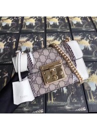Gucci Padlock snakeskin small shoulder bag 432182 white HY19142wv88