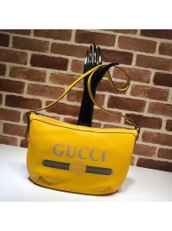 Gucci Print half-moon hobo bag 523589 yellow HY14926xa43