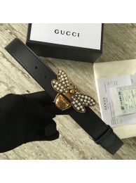 Gucci Queen Margaret leather belt 499637 black HY13051EW67