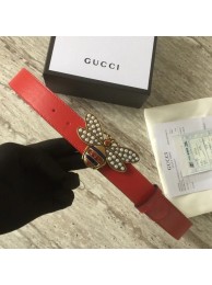 Gucci Queen Margaret leather belt 499637 red HY19mV18