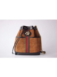 Gucci Rajah medium bucket bag 553961 Brown suede HY8124sp14
