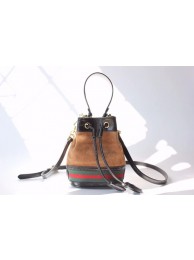 Gucci Rajah mini bucket bag 550620 Chestnut suede HY216mm78